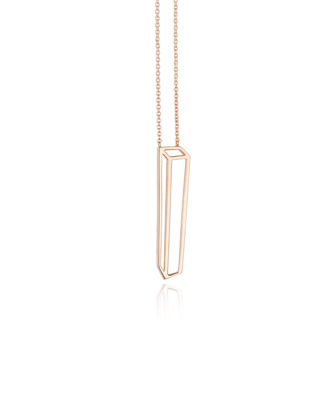 Long Cuboid Necklace - 18ct Gold