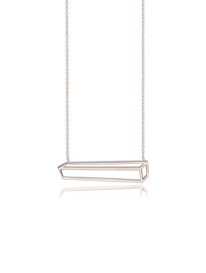 Long Cuboid Necklace - 18ct Gold