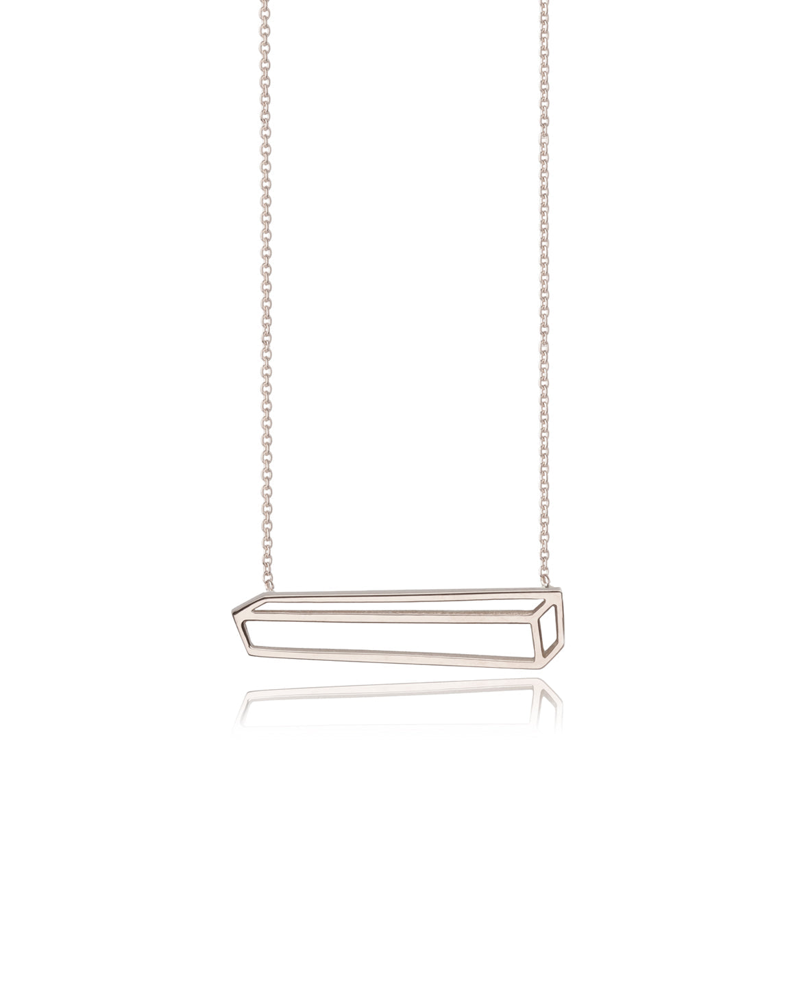 Long Cuboid Necklace - 18ct Gold