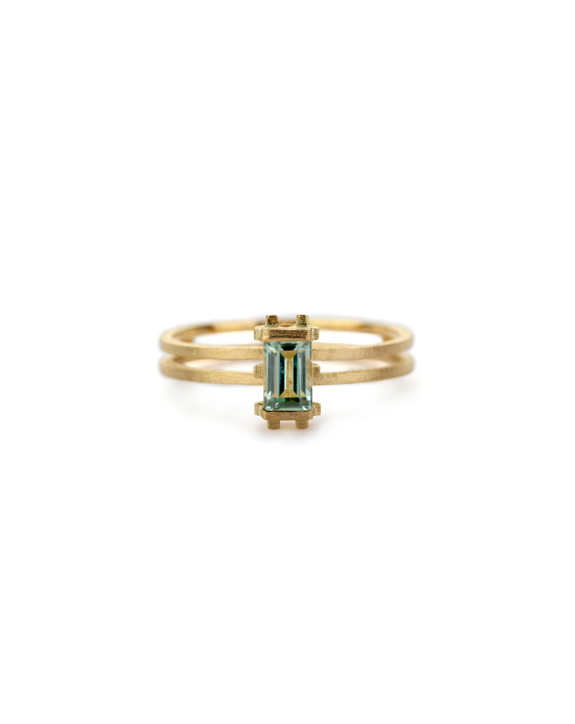 Mini Parallel Prism Ring - green