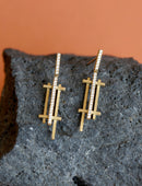 Diamond Parallel Vertical Earrings