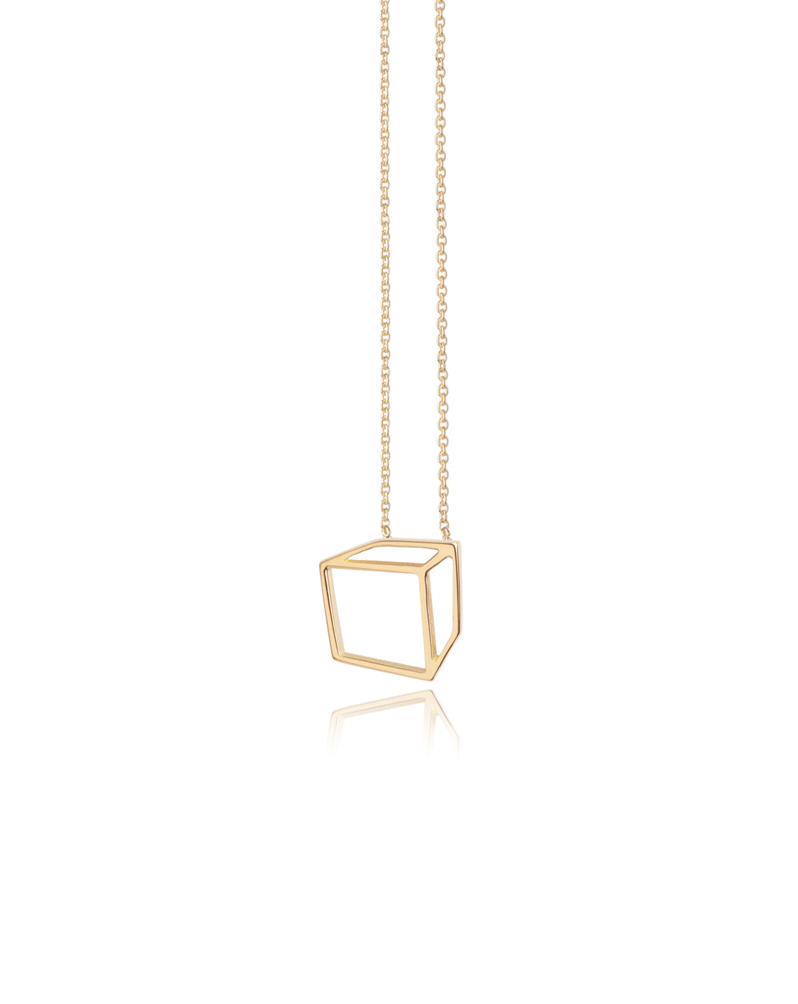 Small Cuboid Necklace - 18ct Gold