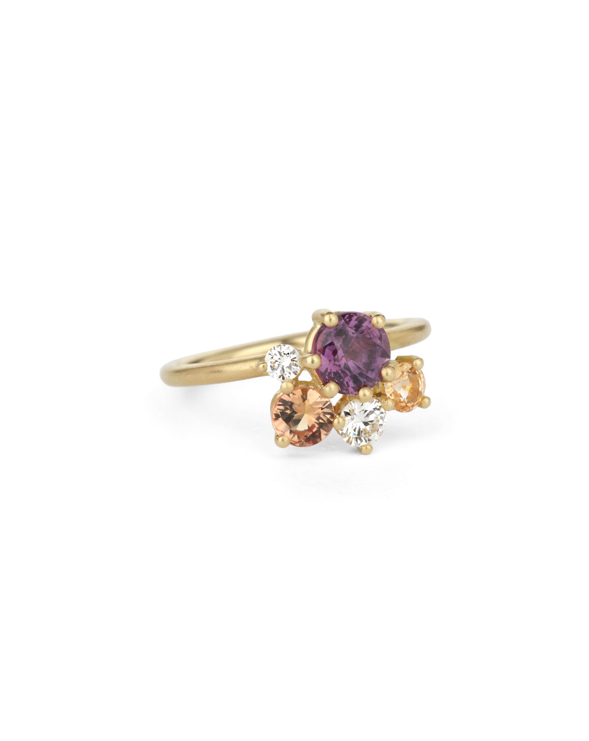 Sunset Sapphire Stella Cluster Ring