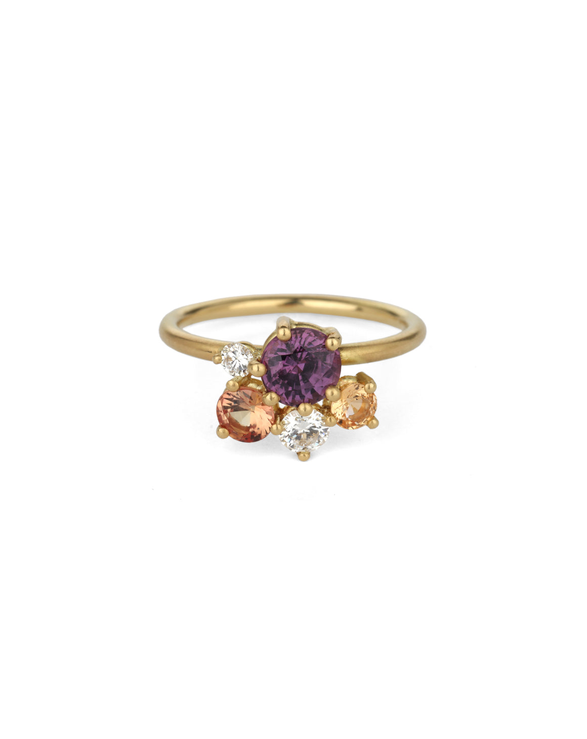 Sunset Sapphire Stella Cluster Ring