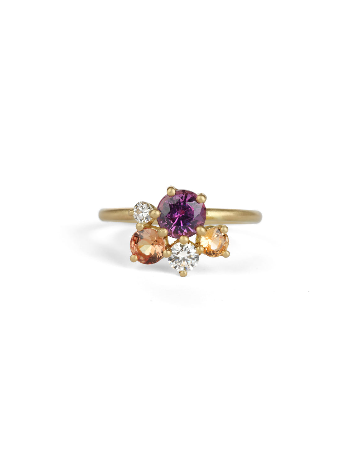 Sunset Sapphire Stella Cluster Ring