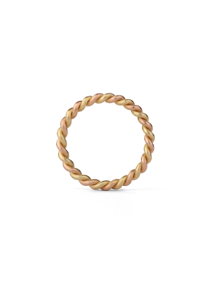 Two Strand Rope Ring - Multi Gold - Heavy