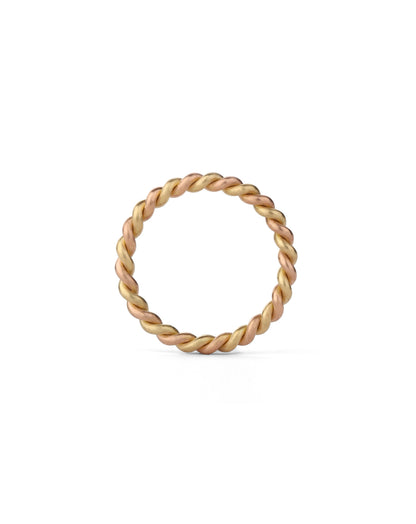 Two Strand Rope Ring - Multi Gold - Heavy