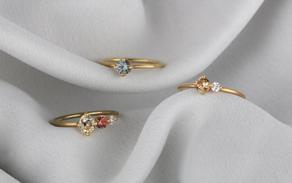 Fairtrade gold and traceable gemstone rings
