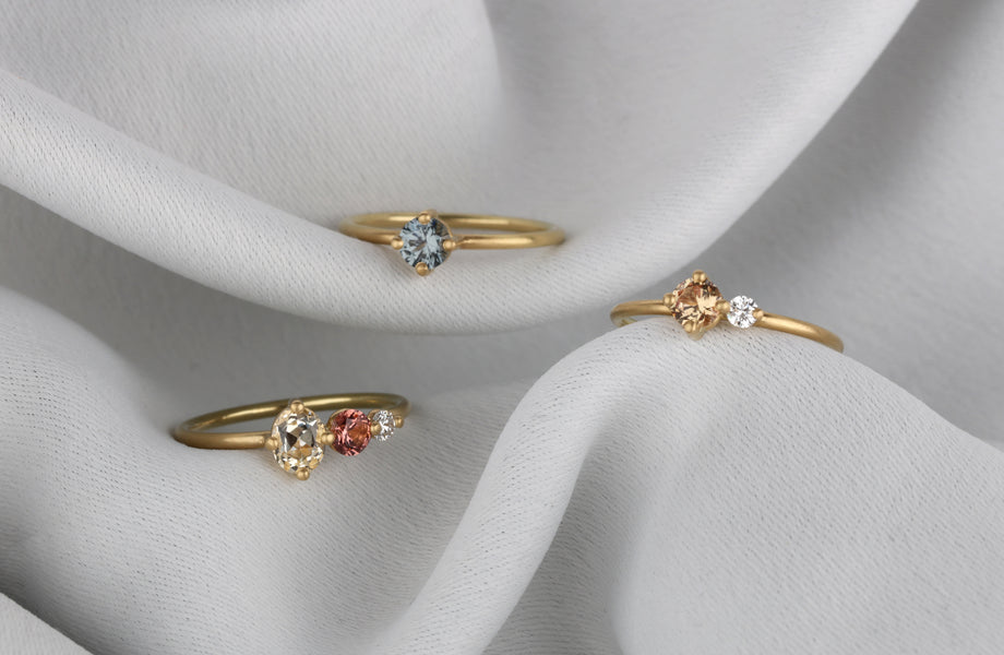 Fairtrade gold and traceable gemstone rings