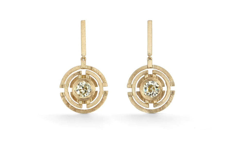 Four Circle Drop Earrings