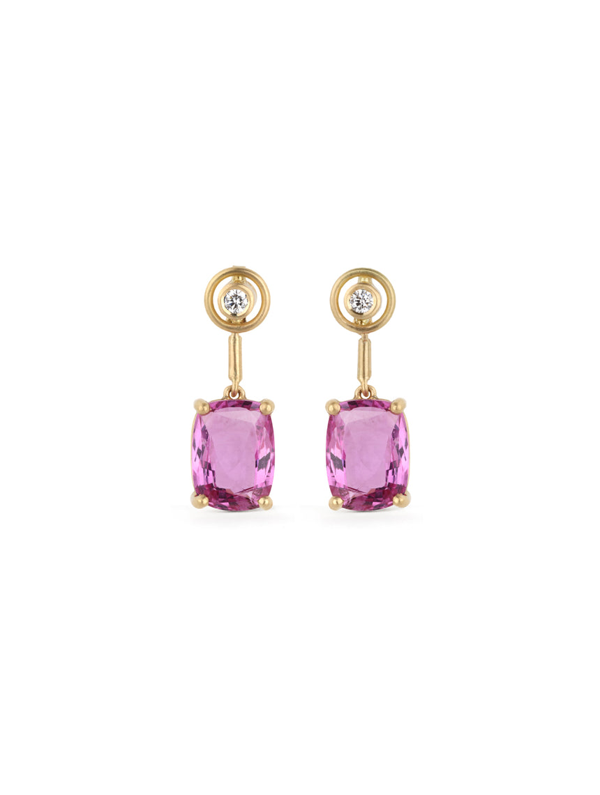 Pink Sapphire Drop Earrings