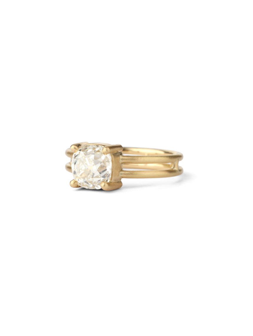 Old Cut Diamond Double Split Ring