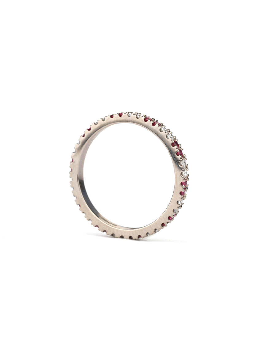 Alt Two Ruby and Diamond Band 360°- 1.7mm