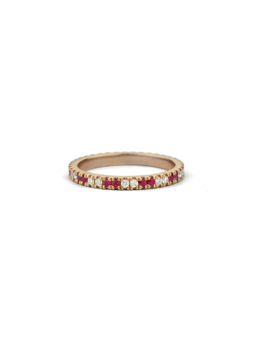 Alt Two Ruby and Diamond Band 360°- 1.7mm