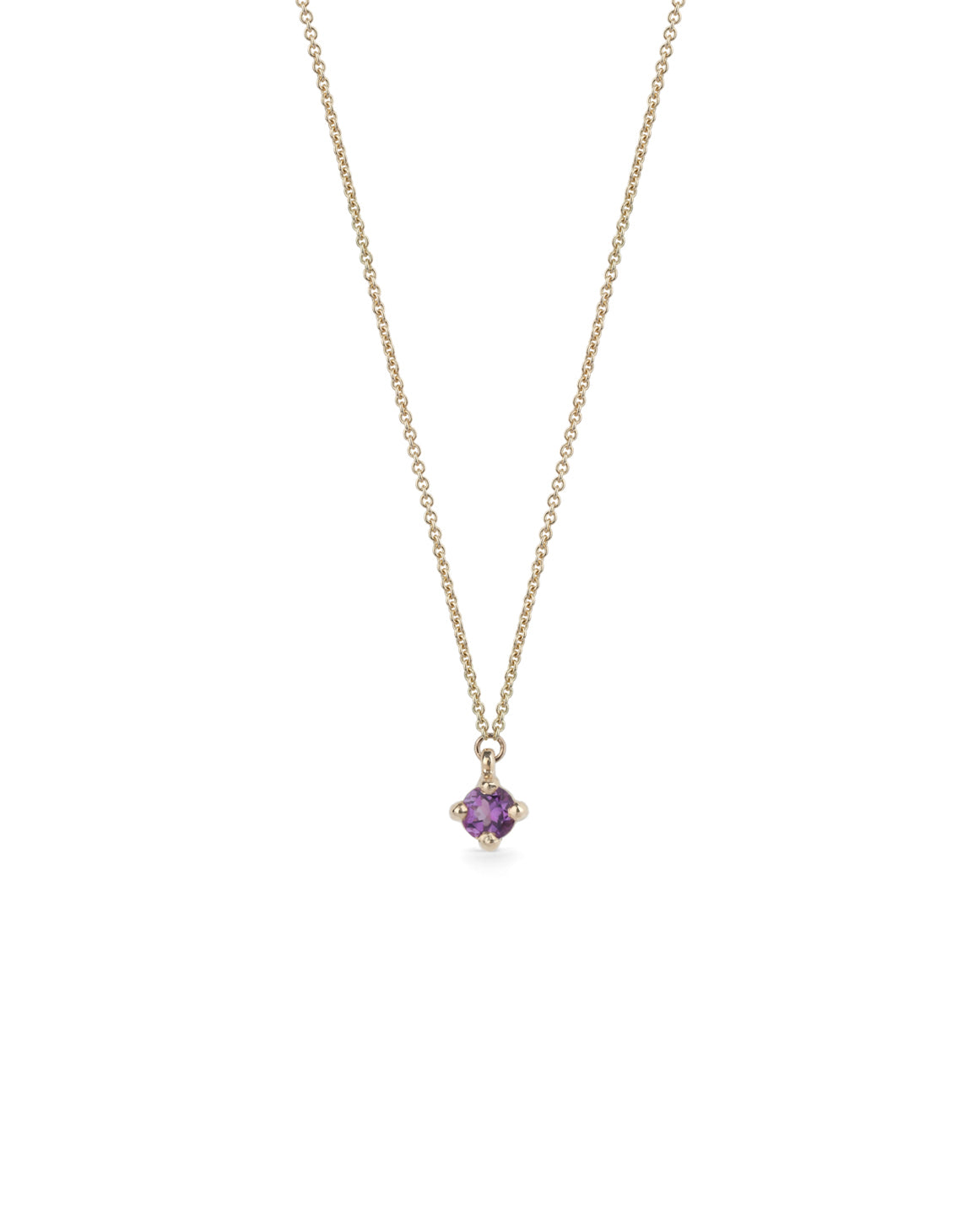 Amethyst Mini Solo Birthstone Pendant - Round