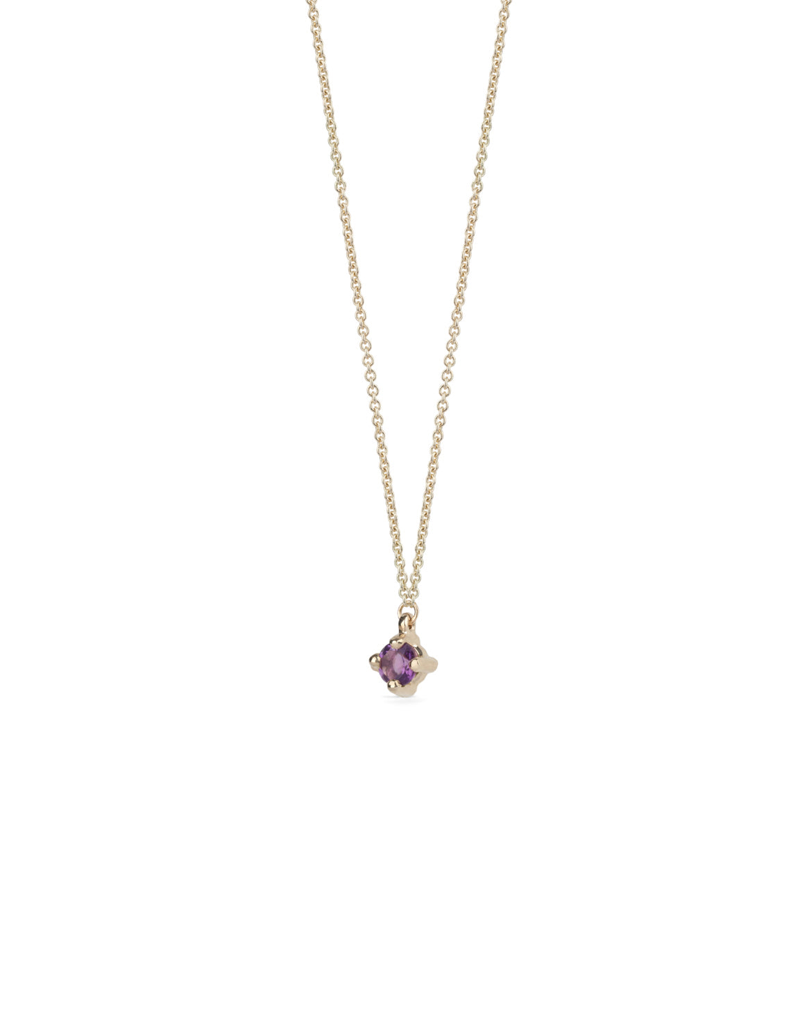 Amethyst Mini Solo Birthstone Pendant - Round