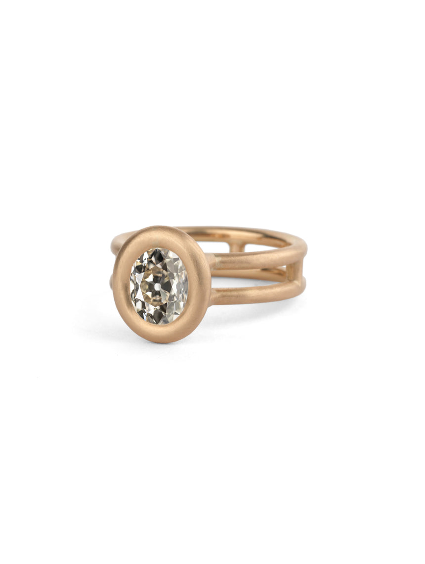 Champagne Antique Diamond Oval Densissima Ring