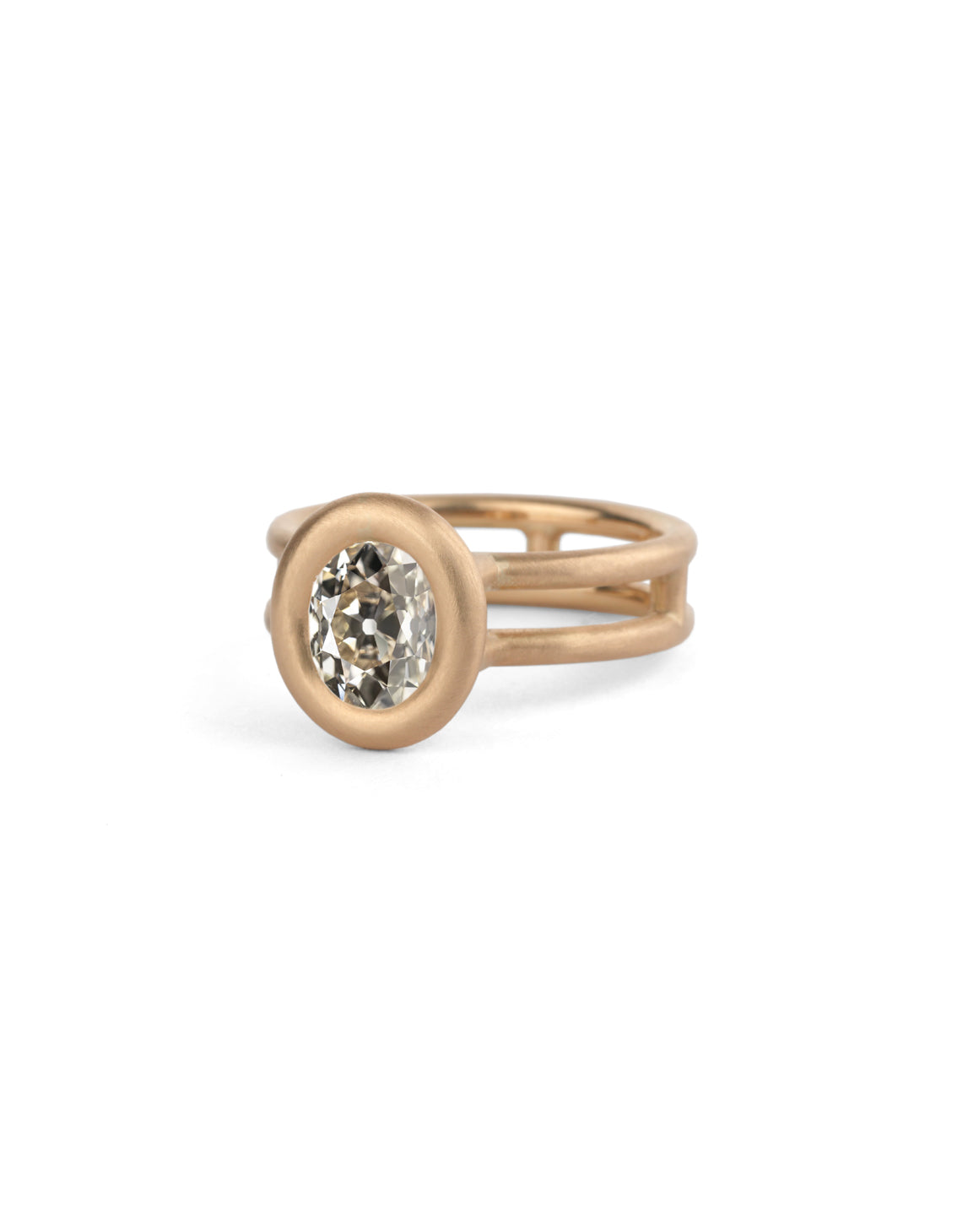 Champagne Antique Diamond Oval Densissima Ring