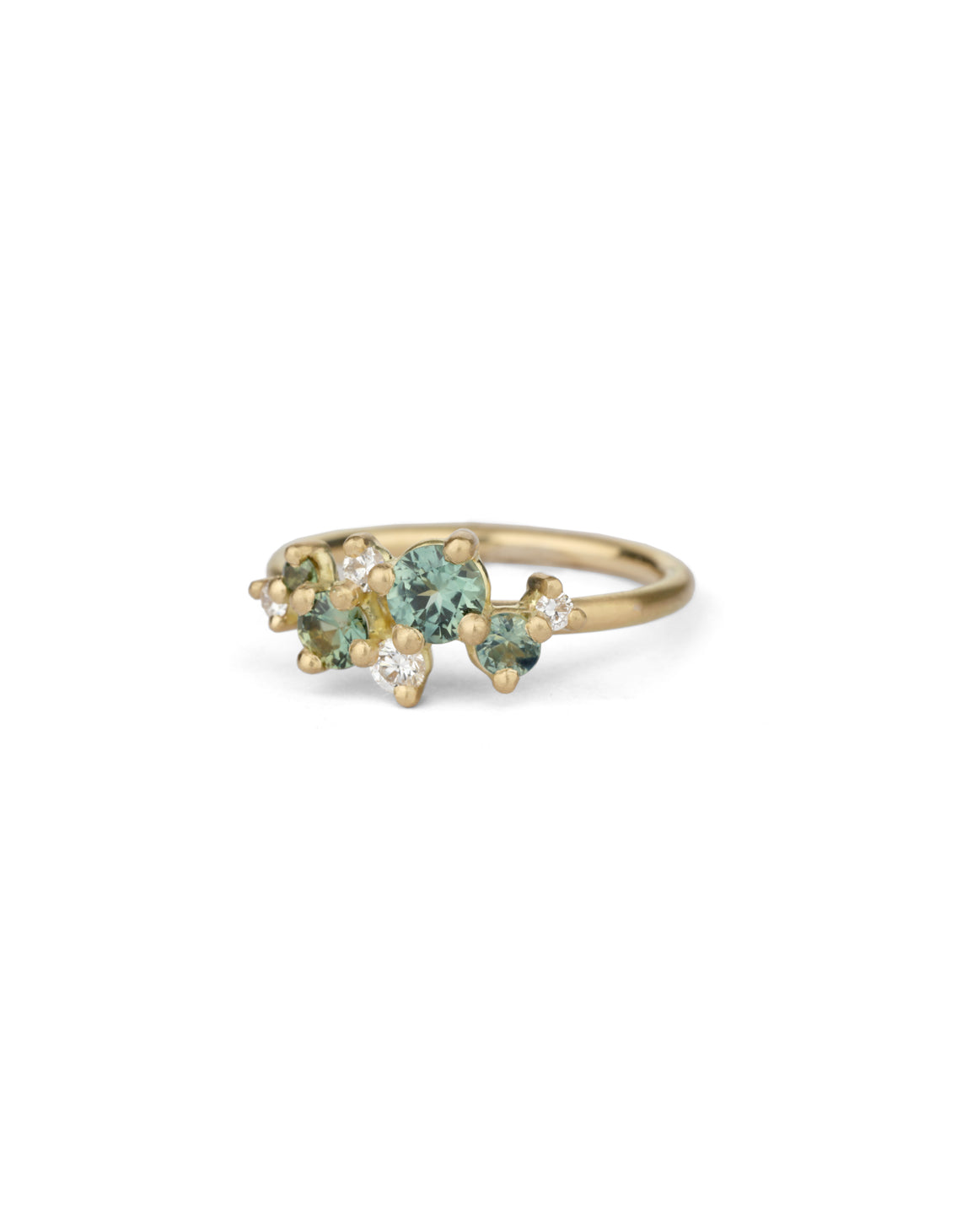 Aqua Australian Sapphire and Ocean Diamond Astra Ring