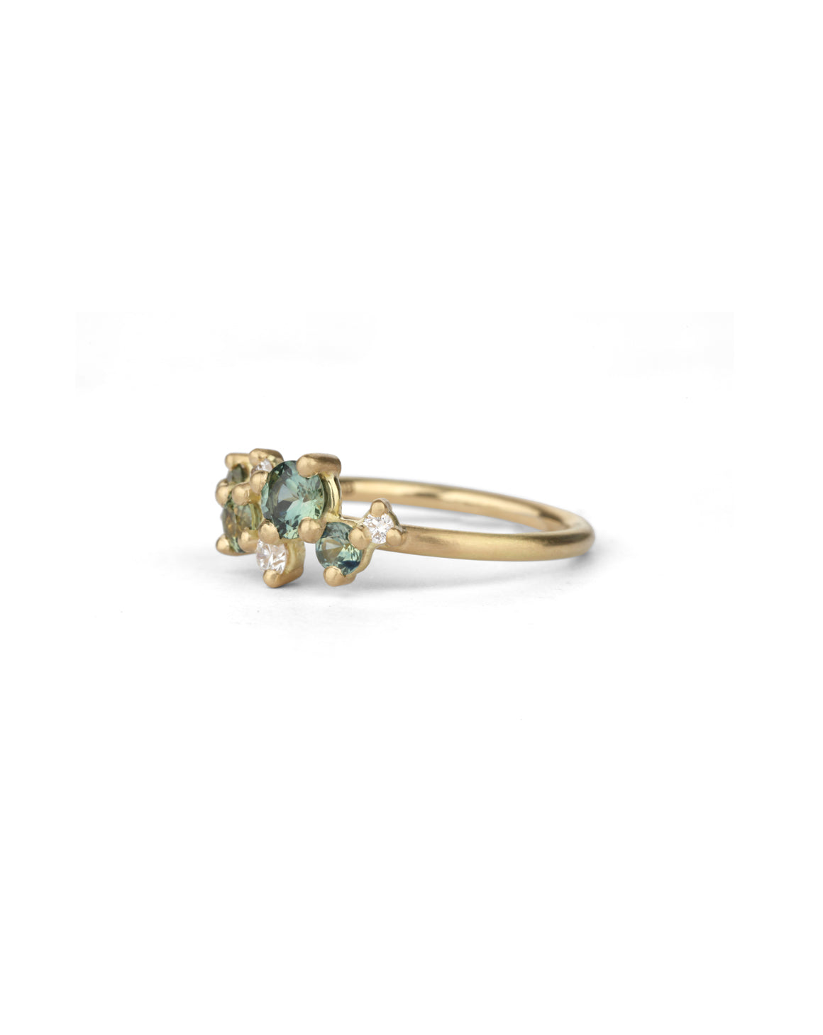 Aqua Australian Sapphire and Ocean Diamond Astra Ring
