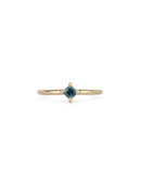 Bi-color Sapphire Square Solo Polished Ring - 0.25ct