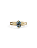 Blue Montana Sapphire Oval Solo Split Engagement Ring