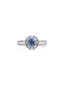 Blue Sapphire Medium Horizon Halo Ring