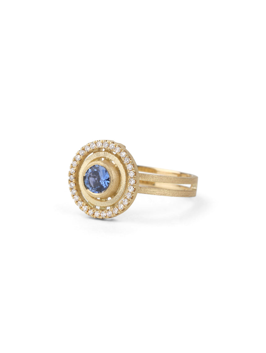 Blue Sapphire Medium Solar Ring