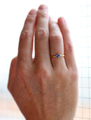 Blue Sapphire and Diamond Duo Ring