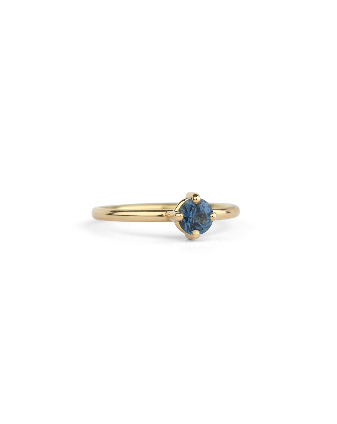 Blue Sapphire Round Solo Ring - 0.47ct