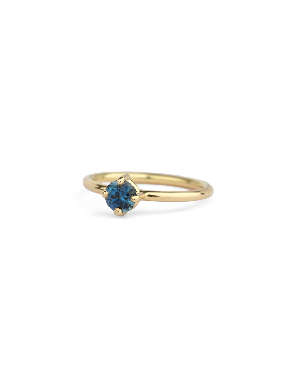 Blue Sapphire Round Solo Ring - 0.47ct