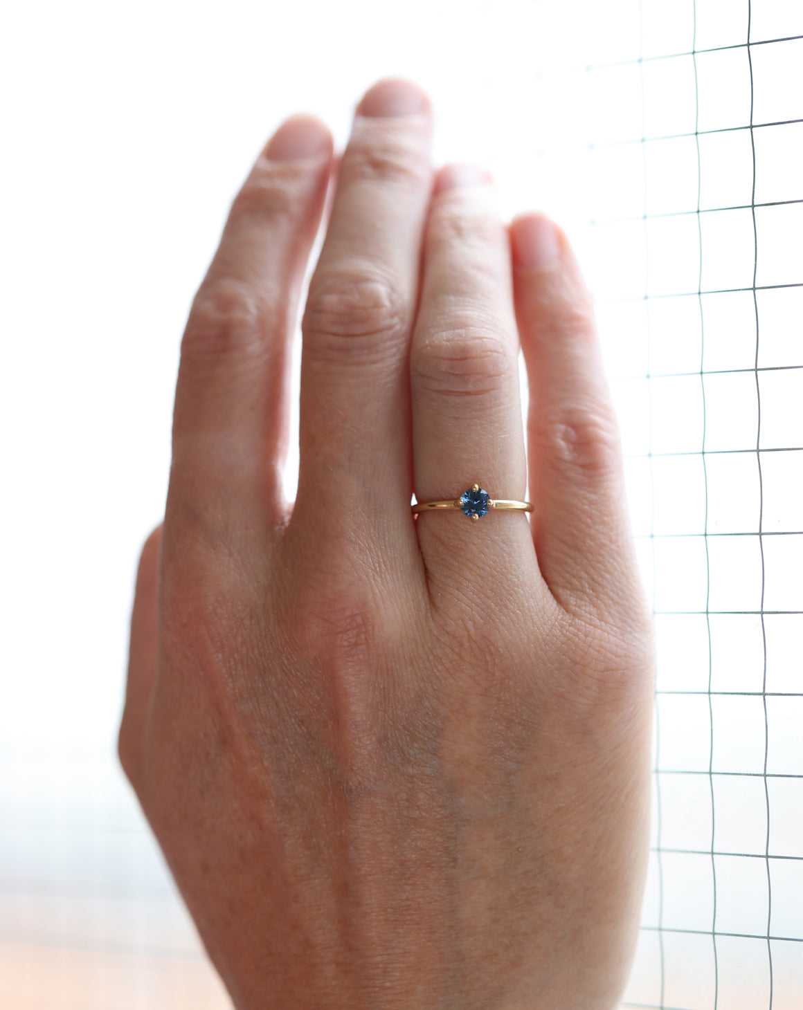 Blue Sapphire Round Solo Ring - 0.47ct