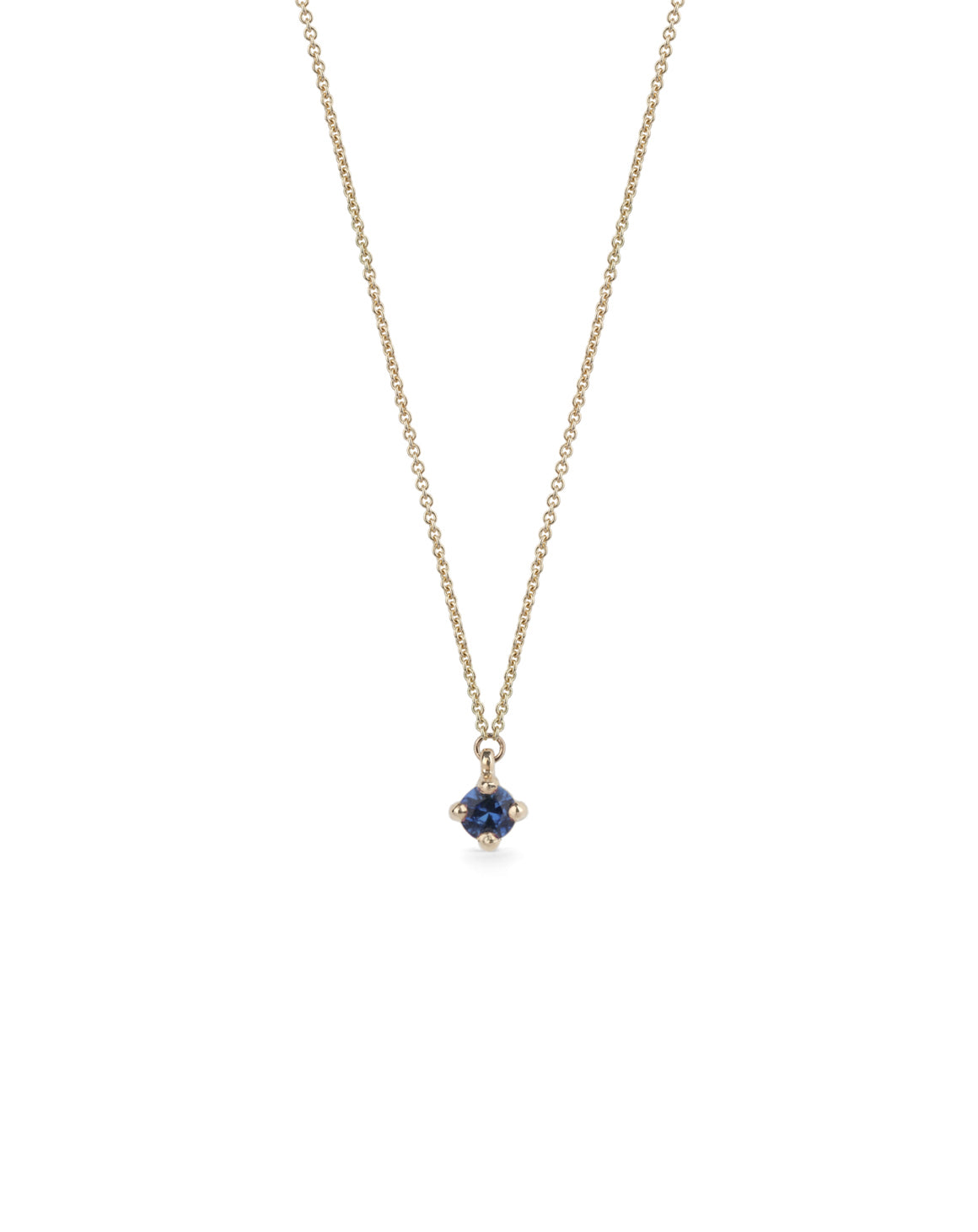 Blue Sapphire Mini Solo Birthstone Pendant - Round