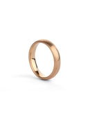 Curved wedding band 18ct rose gold, satin finish.