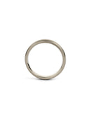 Curved wedding band 18ct white gold, satin finish.