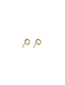 Outline circle earstuds, satin 18ct yellow gold. Back profile.