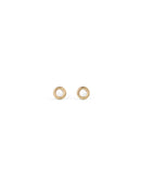 Outline circle earstuds, satin 18ct yellow gold.