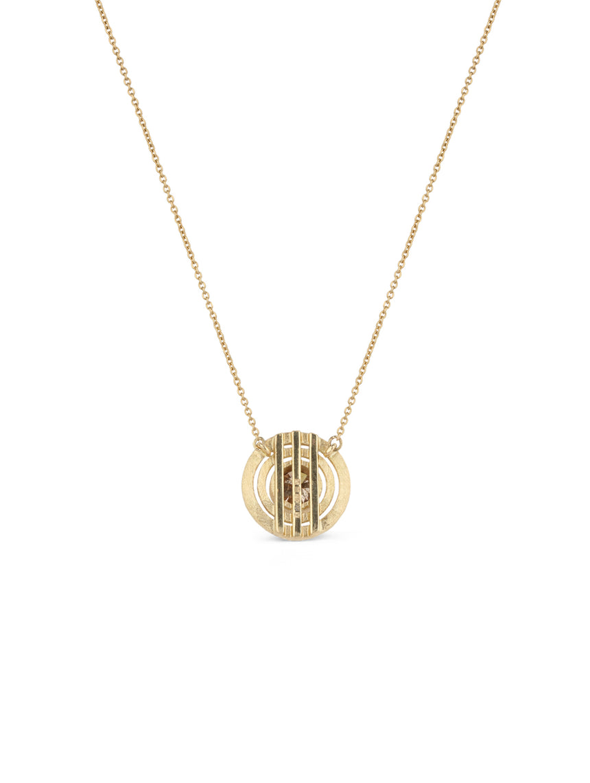 Cognac Diamond Solar Necklace