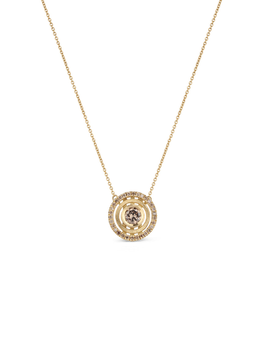 Cognac Diamond Solar Necklace