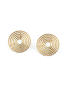 Six circle earstuds, 18ct yellow gold satin finish.