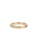 Band set with ten white diamonds. 18ct yellow gold with a textured finish.