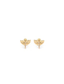 Natural Diamond Mini Double Half Circle Earstuds
