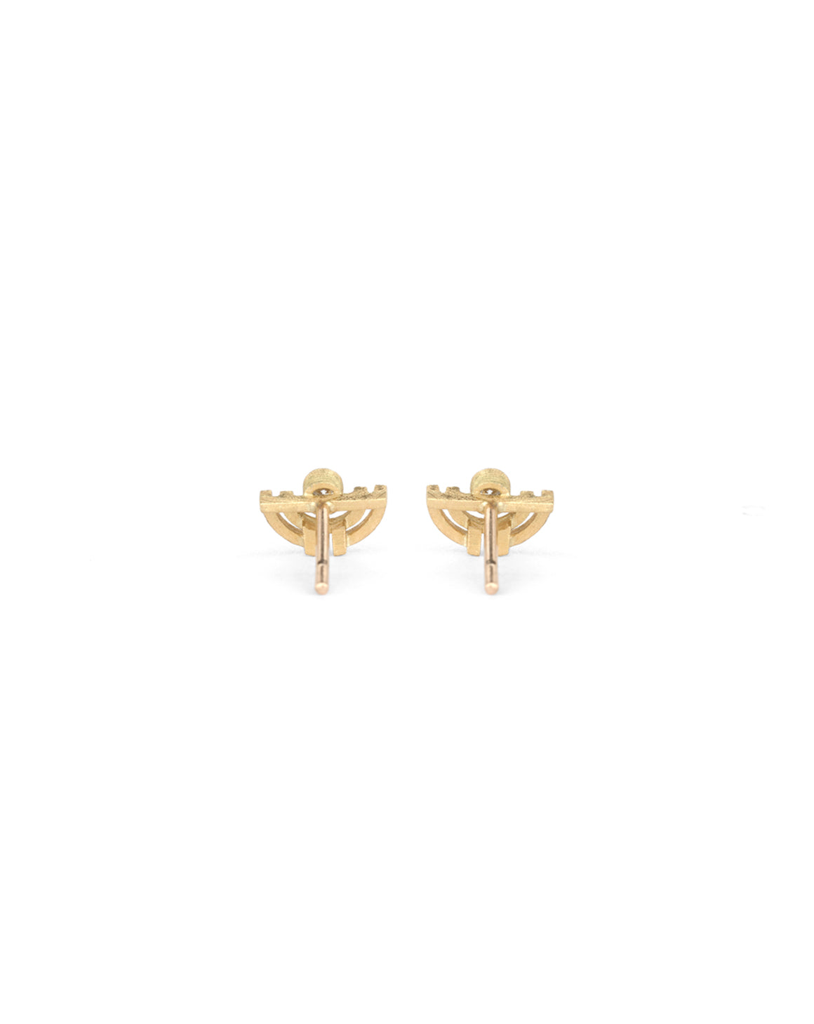 Natural Diamond Mini Double Half Circle Earstuds