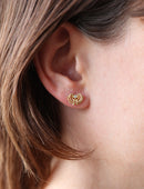 Natural Diamond Small Half Circle Earstuds