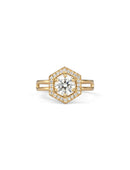 Diamond Hex Halo Ring - 0.90ct