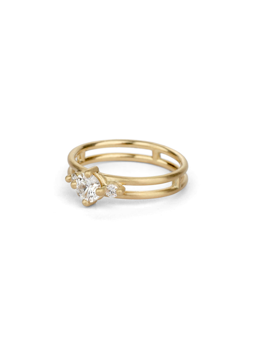 Diamond Round Trio Split Ring