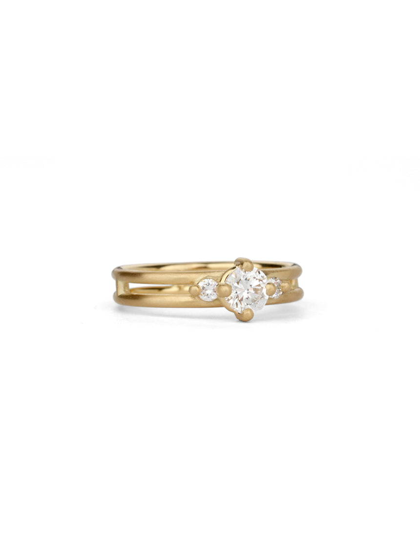 Diamond Round Trio Split Ring