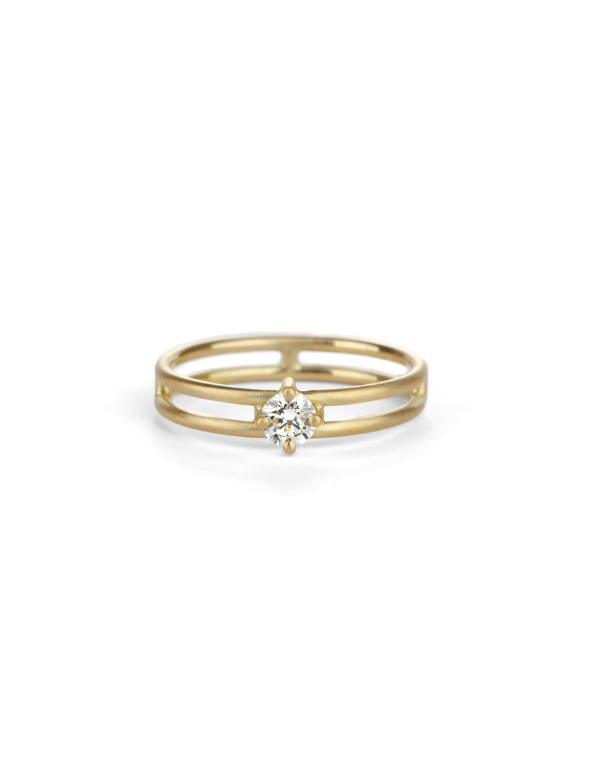 Natural Diamond Solo Split Engagement Ring - 0.20ct