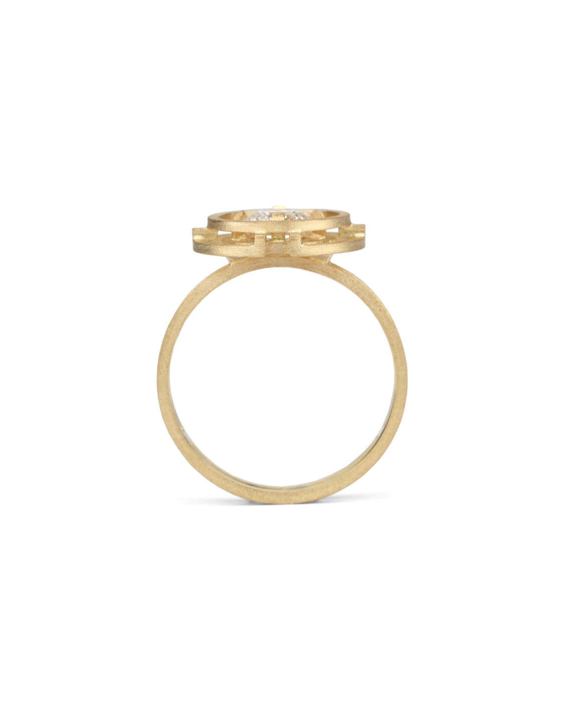 Natural Diamond Compass Three Circle Ring - 1ct