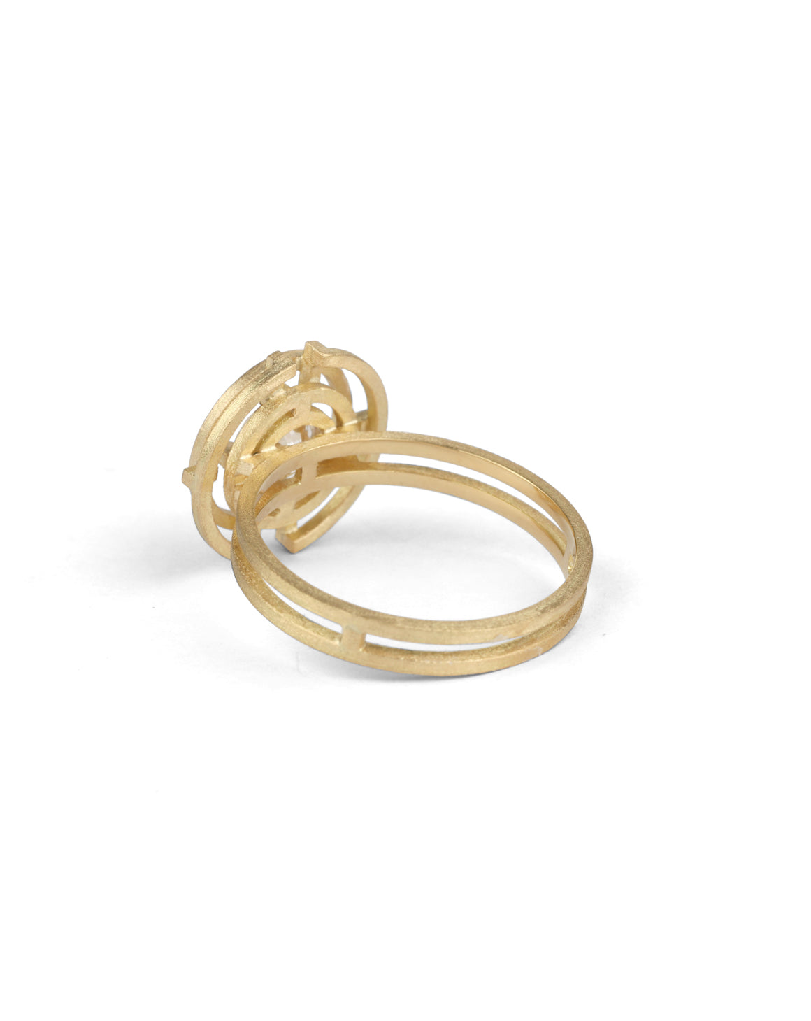 Natural Diamond Compass Three Circle Ring - 1ct